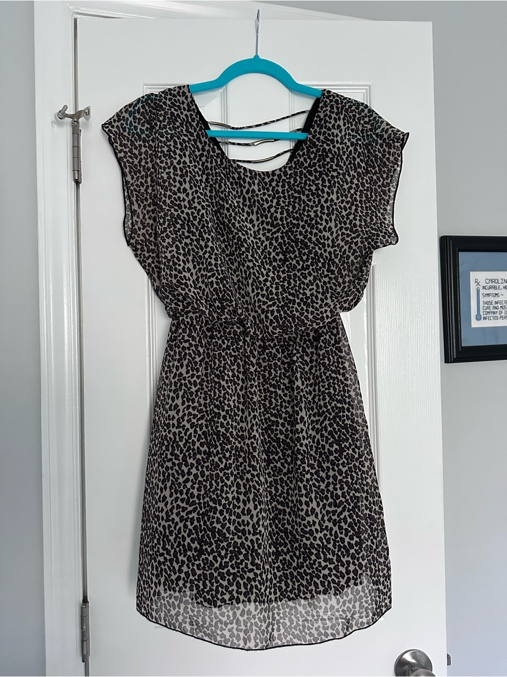 Sweet Storm Black and White Leopard-Print Mini Dress